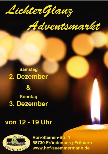 Der Adventsmarkt auf dem Hof Sümmermann findet auch 2017 wieder am ersten Adventswochenende statt